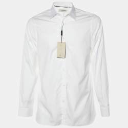 Burberry White Cotton Button Front Treyforth Shirt M