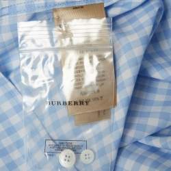 Burberry London Blue Checked Cotton Long Sleeve Shirt XXL