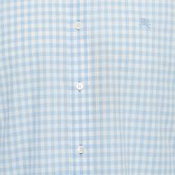 Burberry London Blue Checked Cotton Long Sleeve Shirt XXL