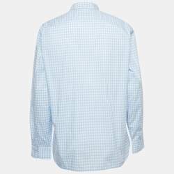 Burberry London Blue Checked Cotton Long Sleeve Shirt XXL