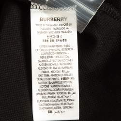 Burberry Black Logo Print Pique Cotton Polo T-Shirt M
