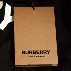 Burberry Black Logo Print Pique Cotton Polo T-Shirt M
