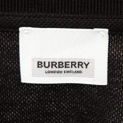 Burberry Black Logo Print Pique Cotton Polo T-Shirt M