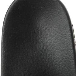 Pre Owned Burberry Black Rubber Furly Slide Flat Sandals Size 38