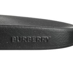 Pre Owned Burberry Black Rubber Furly Slide Flat Sandals Size 38
