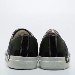 Pre Owned Burberry Green Camo Print Canvas Larkhall Low Top Sneakers Size 43