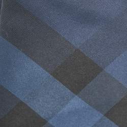 Burberry Navy Blue Checked Silk Tie 