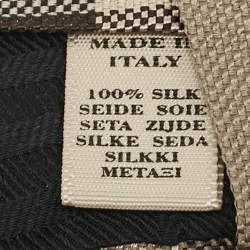 Pre Owned Burberry London Beige Nova Checks Silk Tie 