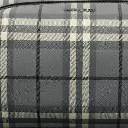 Pre Owned Burberry Grey Check PVC Travel Pouch