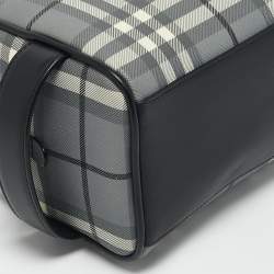 Pre Owned Burberry Grey Check PVC Travel Pouch