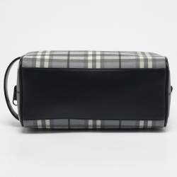 Pre Owned Burberry Grey Check PVC Travel Pouch
