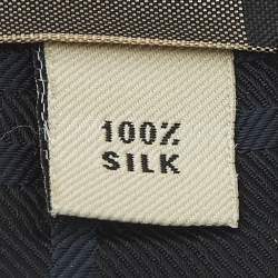 Pre Owned ربطة عنق بربري حرير تقليدي تعشيقة عملاقة بيج