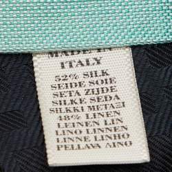 Pre Owned Burberry London Green Linen Silk Skinny Tie