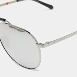 Burberry Grey/Black Polarized Aviator Sunglasses