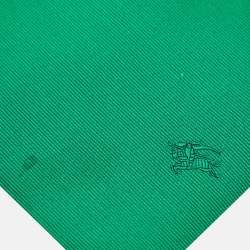 Pre Owned Burberry London Green Silk Tie