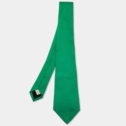 Pre Owned Burberry London Green Silk Tie