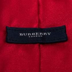 Pre Owned Burberry Vintage Red Satin Silk Tie