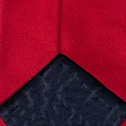 Pre Owned Burberry Vintage Red Satin Silk Tie