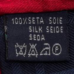 Pre Owned Burberry Vintage Red Satin Silk Tie