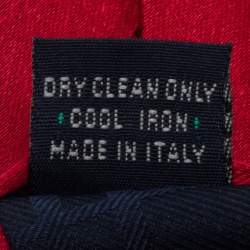 Pre Owned Burberry Vintage Red Satin Silk Tie