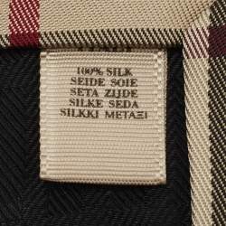 Pre Owned Burberry Beige Giant Check Silk Tie