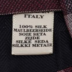 Burberry Burgundy Checkered Silk Tie