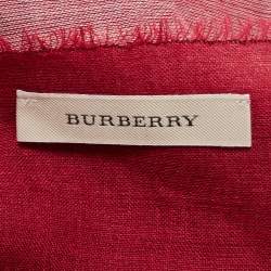Burberry Burgundy Nova Check Silk & Wool Stole