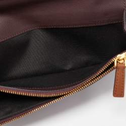 Pre Owned Burberry Burgundy Textured Leather Long Bifold Wallet
