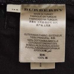 Pre Owned Burberry Black Denim Straight Leg Steadman Jeans L Waist 34"