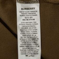 Burberry Olive Green Cotton Pique Short Sleeve Polo T-shirt S