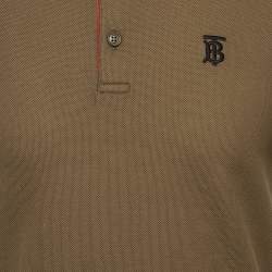 Burberry Olive Green Cotton Pique Short Sleeve Polo T-shirt S