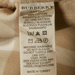 Burberry Beige Checked Cotton Long Sleeve Shirt M