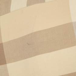 Burberry Beige Checked Cotton Long Sleeve Shirt M