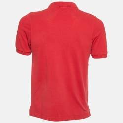 Burberry Red Cotton Pique Polo T-Shirt M