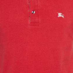 Burberry Red Cotton Pique Polo T-Shirt M