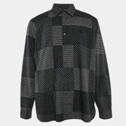 Burberry London Black Bandana Print Cotton  Long Sleeve Shirt XXL 