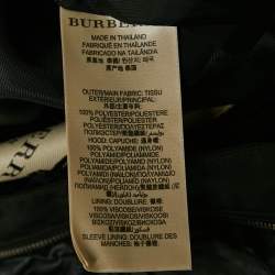 Burberry London Black Synthetic Zip-Up Hooded Jacket L