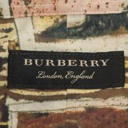 Burberry Multicolor Frame Head Print Cotton Front Button Shirt L