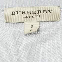 Burberry London Blue Silk Jacquard Knit Jumper S