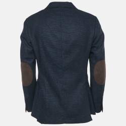 Pre Owned Burberry London Navy Blue Wool Tailored Blazer M