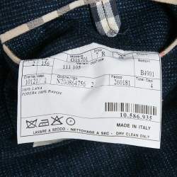 Pre Owned Burberry London Navy Blue Wool Tailored Blazer M