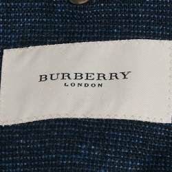 Pre Owned Burberry London Navy Blue Wool Tailored Blazer M