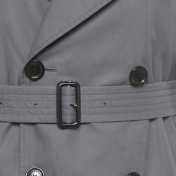 Pre Owned Burberry Grey Cotton Chelsea Heritage Mid Length Trench Coat M