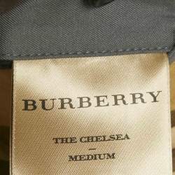 Pre Owned Burberry Grey Cotton Chelsea Heritage Mid Length Trench Coat M