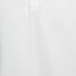 Pre Owned Burberry White Stripe Trim Cotton Polo T-Shirt XXL