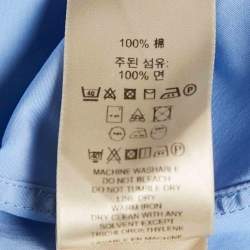 Pre Owned Burberry London Blue Cotton Full Sleeve Shirt XXXL