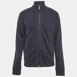 Pre Owned Burberry London Blue Cotton Knit Zip-Up Jacket M