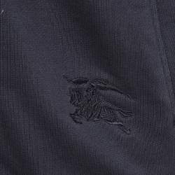 Pre Owned Burberry London Blue Cotton Knit Zip-Up Jacket M