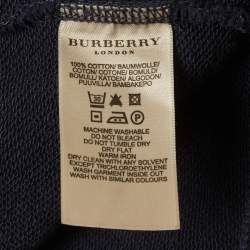 Pre Owned Burberry London Blue Cotton Knit Zip-Up Jacket M