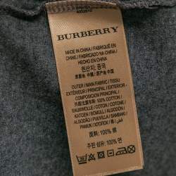 Burberry London Grey Cotton Flocked Beast Printed T-Shirt L
